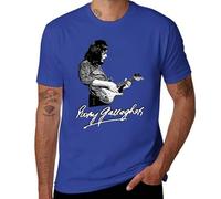 Men's Rory 100% Cotton Gallagher Crew Neck T-Shirt Logo Print Soft Comfortable Short Sleeve Tee, for Music Fans