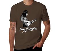 Men's Rory 100% Cotton Gallagher Crew Neck T-Shirt Logo Print Soft Comfortable Short Sleeve Tee, for Music Fans