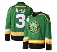 Men's Ross The Boss #3 Rhea Hockey Jersey St John's Shamrocks Ice Hockey Shirts with EMHL Patch, Green, Medium