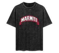 Men's Round Neck Acid Washed T-Shirt Marmite Yeast Extract Food Classic Style L Black
