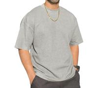 Mens Round Neck T-Shirt Base Tee Waffle Tops Hip Rock Shirt Summer Golf Vertical Stripe Elastic Cuffs Splicing LightGrey M