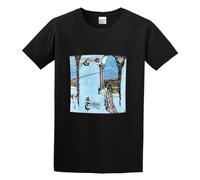 Men's Round Neck T-Shirt Genesis Trespass Pop Cotton Twin Needle Sleeves and Hem Black