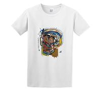 Men's Round Neck T-Shirt Jean Michel Basquiat Skull Abstract Art Crew-Neck t-Shirt White M