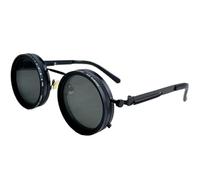 Men's Round Sunglasses, Adjustable Tint Sunglasses for Men, Adjustable Round Tinted Glasses with ND Filter Lenses, Styles Accessories, Eyewear for Cycling, Outdoor Sports, Photography, Black Thick