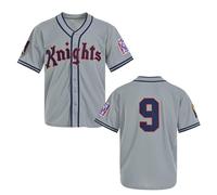 Men's Roy Hobbs New York Knights The Natural Movie Baseball Jerseys Grey, Gray, Large