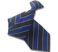 Men's Royal Blue & Black Striped Clip On Neck Tie