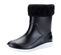 mens rubber boots outdoor hiking boots short shank work boots rubber boots dog walking boots lightweight rubber boots for gardening waterproof and, white, 8 UK