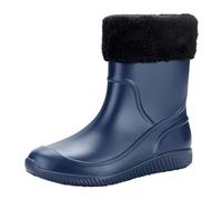 mens rubber boots outdoor hiking boots short shank work boots rubber boots dog walking boots lightweight rubber boots for gardening waterproof and, dark blue, 9 UK