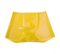 Mens Rubber Latex Seamless Boxer Briefs Underpants With Elephant Trunk Style Safety Panties Low Rise Comfortable Breathable Fit(3XL Waist 92cm Yellow)