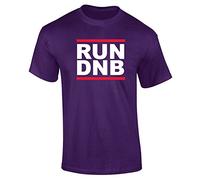Mens Run DnB Drum N Bass Run DMC Logo Style T-Shirt Purple (L)