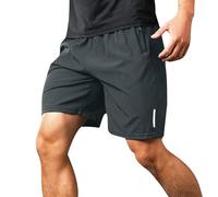 Mens Running Gym Quick Dry Shorts Elasticated Waist Shorts With Zipper Pockets Mit Drawstring Joggers Short Breathable Stretch Half Pant Solid Color Bodybuilding Sweatpants For Sports Casual Yoga