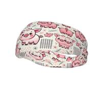 Mens Running Headband,Womens Sweatband Cute-Pink-Pig-Cartoon Sports Hairband For Running,Basketball,Fitness