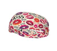 Mens Running Headband,Womens Sweatband Kisses Lips Kiss Red Mouths Sports Hairband For Running,Basketball,Fitness