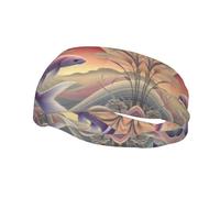 Mens Running Headband,Womens Sweatband Sunset Koi Carp Japan Sports Hairband For Running,Basketball,Fitness