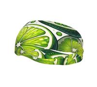 Mens Running Headband,Womens Sweatband Vibrant Green Lime Lemon Sports Hairband For Running,Basketball,Fitness