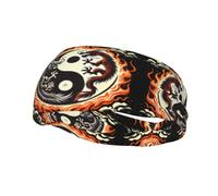 Mens Running Headband,Womens Sweatband Yin Yang Chinese Dragon Sports Hairband For Running,Basketball,Fitness