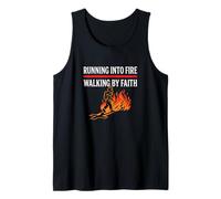 Mens Running Into Fire Walking by Faith Christian Fireman Tank Top