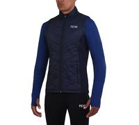 TCA Men's Excel Reflective Running Walking Hiking Sleeveless Thermal Padded Gilet with Zipped Pockets - Navy Blazer, XL