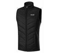 TCA Men's Excel Reflective Running Walking Hiking Sleeveless Thermal Padded Gilet with Zipped Pockets - Black Stealth, L