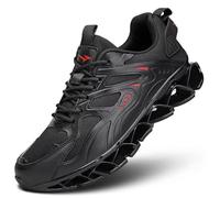Mens Running Shoes Blade Fashion Sneakers Casual Slip on Tennis Walking Athletic Sport Trainers Zapatillas para Hombre, 1 Black Red, 9.5