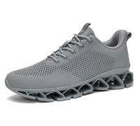 Mens Running Shoes Blade Walking Fashion Trail Sneakers Breathable Mesh Comfortable Non-Slip Work Tennis Athletic Sports, Z57 Grey, 9.5 UK