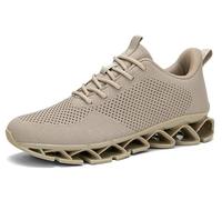Mens Running Shoes Blade Walking Fashion Trail Sneakers Breathable Mesh Comfortable Non-Slip Work Tennis Athletic Sports, z57 khaki, 7 UK