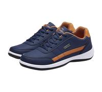 Mens Running Shoes Breathable Leather Athletic Walking Trainers Non Slip Lace Up Low Top Sports Shoer Arch Support Memory Foam Orthopedic Shoes Lightweight Comfortable Outdoor Hiking Trekking Shoe