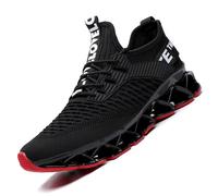 Men's Running Shoes Mesh Athletic Sport Sneakers Gym Fashion Trainers Tennis Casual Walking Zapatos Black Red
