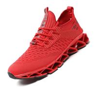 Men's Running Shoes Mesh Athletic Sport Sneakers Gym Fashion Trainers Tennis Casual Walking Zapatos Red