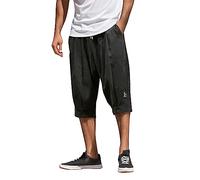 Men's Running Shorts Breathable Workout Shorts with Ultra-Light Design Gym Training Shorts with Zip Pockets Tummy Control Shorts Mens Black Slacks Big and Tall Men's Golf Trousers(Black,XXL)