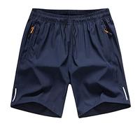 Men's Running Shorts Summer Ice Silk Quick-Drying Training Shorts Plus Size Elasticated Waist Work Short Loose Lightweight Wide Leg Joggers with Drawstring Pockets Gym Athletic Workout (31-Blue, XXL)