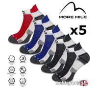 More Mile Miami 5 Pack Mens Running Socks Cushioned Anti Blister Breathable