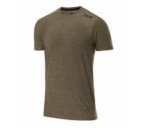 TCA Galaxy 4D-Stretch Mens Gym, Running, Training T Shirt - Gym Tops for Men, Running Top Men, Lightweight Breathable Moisture Wicking Quick Dry Tshirt| - Khaki, L
