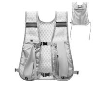 Men's Running Vest - Reflective Hydration Phone Holder Packle | Fanny Ligerawight Curring Pouch with 500ml Water Bottle Storage Pocket for HO, Light Grey, Consulte la descripción, See description