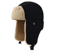Mens Russian Bomber Hats Ear Flaps Warm Trooper Hat Winter Trapper Hat Windproof Aviator Hat Thermal Hunting Ushanka Hat Wool Fleece Lining Ski Hat Cold Weather Hats For Skating Skiing Hiking Camping