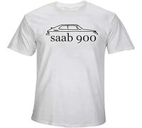 Men's Saab 900 98 Aero 9-5 9-3 Design Men's Pure Cotton T Shirts O-Neck Short Sleeve Tee White S