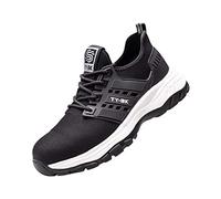 Men's Safety Boots,Anti-Smash Steel Head Breathable Sports Shoes Anti-Puncture Resistant Work Shoes,Black- 41/UK 7.5/US 8
