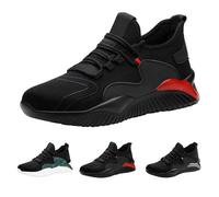 Mens Safety Shoes Size 6.5 Safety Trainers Men Women Steel Toe Cap Trainers Soft Cushion Lightweight Breathable Mesh Knit Running Work Boots Industrial Sneakers Red Footwear