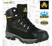 Mens Safety Work Boots Leather Waterproof Hardwearing Bump Cap Lace Up Boot