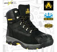 Mens Safety Work Boots Leather Waterproof Hardwearing Bump Cap Lace Up Boot