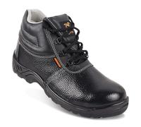 Mens Safety Work Wear Boots Waterproof Leather Steel Toe Boot Shoes- Black White Size 8-42