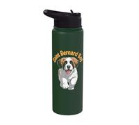 Mens Saint Bernard Boy Cute Cartoon for Pet Dog Owners Stainless Steel Insulated Water Bottle