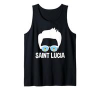 Mens Saint Lucia Boy St Lucia Flag Sunglasses St. Lucian Pride Tank Top