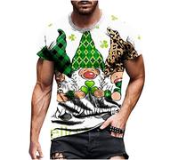 Men's Saint Patricks Day T-Shirt UK Clearance Leprechaun Shamrock Sweatshirt Novelty Funny Graphic Blouse Short Sleeve Tee Shirt Casual Crewneck Tee Green Tops Pullover St Patricks Day Costume