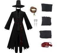 Mens Saja Boys Costume Cosplay Demon Hunters Jinu Costume for Adult Halloween Dark Hanfu Coat Tunic Robe Hat Uniform 3XL