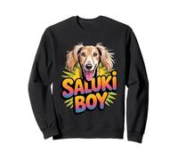 Mens Saluki Boy Cartoon Pet Dog Breed Persian Greyhound Sweatshirt