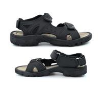 Mens Sandals Mens Touch Fasten Sandal Triple Touch Fastening Sandal Boys Sandals Open Toe Summer Sizes 6-11 Black 6 UK