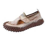Mens Sandals Wide Fit Slip On Soft Leather Casual Shoes Summer Anti-Slip Hollow Out Flat Sandals Outdoor Walking Lightweight Breathable Comfy Sheos Footwear Beige