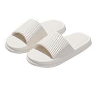 Men's Sandals with Cushion Padding, Ultimate Comfort for Indoor, Outdoor, Lightweight Bathing Shoes with Thick Sole, Easy Care Slippers for the Bathroom, White, 9 UK