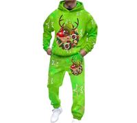 Mens Santa Costume,Modern Business Ensemble For Formal Attire With Tailored Fit And Distinctive Print Style (Green, XXXXXL)